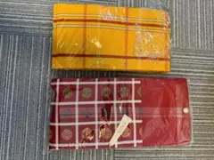 着物 袋帯 吉弥帯2点セット (赤・黄色)
