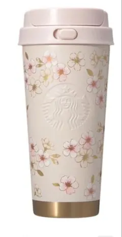 スタバSAKURAステンレスTOGOボトルピンクベージュ&ゴール473ml