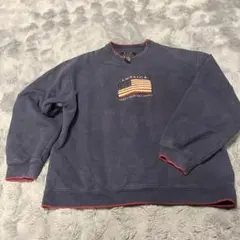 トレーナー 古着 ネイビー 裏起毛 メンズ レディース Sサイズ