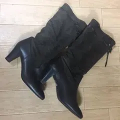 良品　23区  ファー付ロングブーツ  ダークブラウン　日本製