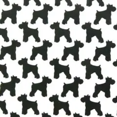 【ゆきちゃん限定】X408-7 シュナウザー柄 シルエット 白 生地 1m