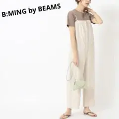 B:MING by BEAMS ビームス　麻混 リネンサロペット　ベージュ　Sのサムネイル