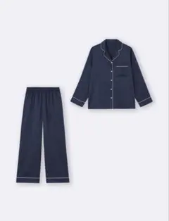 GU サテン パジャマ Lサイズ　ネイビー