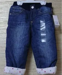 baby GAP デニム 70㎝　裏起毛　ドット
