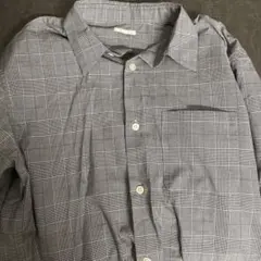 グレー系チェック 長袖シャツ