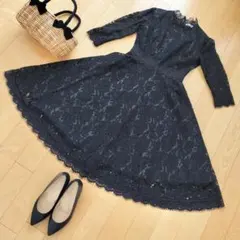 ✨美品✨LACE LADIES総レース ワンピース【M】ロングドレスオケージョン