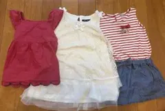 110サイズまとめ売り　BREEZE 赤 、白レース、赤ボーダーチュニック