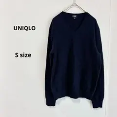UNIQLO ユニクロ　カシミヤ100% Ｖネックセーター　S ネイビー　長袖のサムネイル
