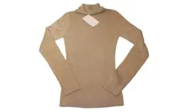 新品未使用 ZARA ザラ　長袖ハイネックTシャツ ゴールドMサイズ　ラメのサムネイル