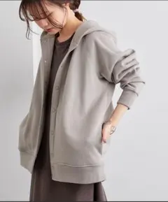 ピュアルセシン★裏起毛スエットブルゾン★グレイッシュベージュ