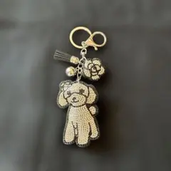 犬型ストーンチャーム タッセル付き