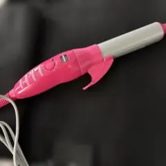 ピンク カールヘアアイロン 温度調整機能付き