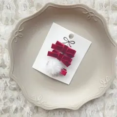 No.58♡ 3点セット　ベビークリップ　ヘアクリップ　ヘアピン　ベロア