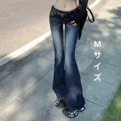 フレアレッグジーンズブーツカットハイウェストスキニースカーフ デニム