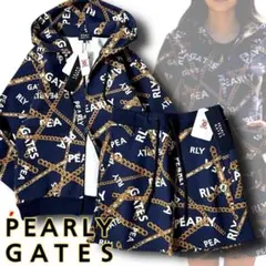 0 パーリーゲイツ チェーンロゴ柄 ツイルダンボール セットアップ