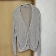 ユニクロ　ライトVネックカーディガン　ライトグレー　3XL 着丈65cm