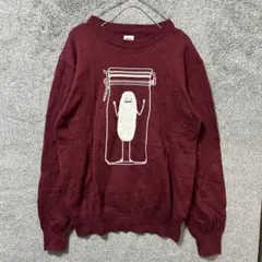 【R487】 graniph ニット セーター サイズM レッド 赤 ボルドー