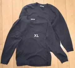 ユニクロ エアリズム コットンクルーネック Tシャツ（長そで）XL 黒2枚セット
