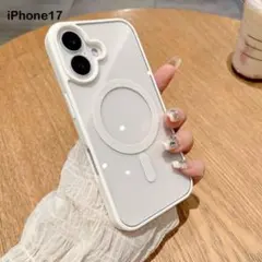 iPhone17 対応 マット ホワイト クリア 耐衝撃 ケース