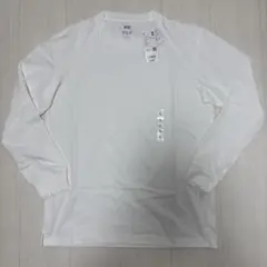 タグ付き ユニクロ エアリズムコットンTシャツ 長袖 Lサイズ 白　7684