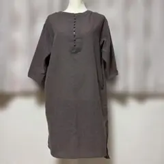 ボタンデザイン チュニック ダークグレー