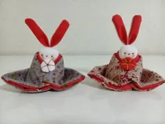 ハンドメイド ミニうさぎのお雛様 09！