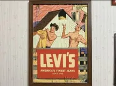 LEVI'S ヴィンテージアートアメリカンポスターえA4サイズフレーム付き