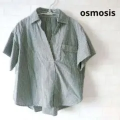 ★売切価格★osmosis 半袖 ストライプ シャツ ブラウスのサムネイル