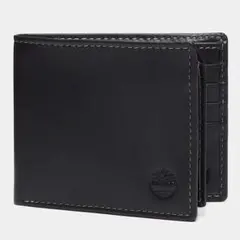 ティンバーランド スムースレザー パスケース付き 二つ折り財布 折財布 黒のサムネイル