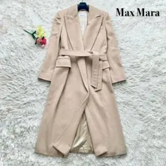 極美品✨️ マックスマーラ マニュエラ ロング ベルテッドコート М 2025年最新】max mara マニュエラ ベルテッドロングピンクコートの人気