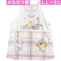 新品★スージー・ズー★エプロン★大きいサイズＬＬ〜３Ｌ★保育士★ピンクチェック柄