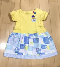 プチジャム Petit Jam ワンピース 90 女の子 夏 半袖 切替デザイン