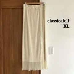 classicalelf シャイニーシアープリーツスカート XL アイボリー