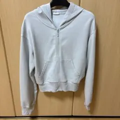 一度使用　GU UVカットフルジップパーカー　S ライトグレー