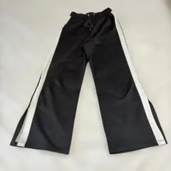 BROWNY STANDARDサイドストライプ スリット ブラック ワイドパンツ