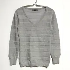 LE SOUK パープル　Vネック ニット　38 ウール