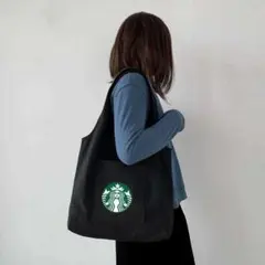 在庫わずか大人気 黒 男女兼用スターバックス手提げバッグエコバッグおまけ付き