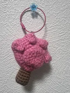 ズートピア　アイスキャンディー型あみぐるみリングホルダー　ハンドメイド ピンク