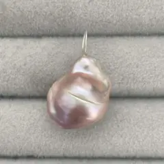 037 バロックパール　ナチュラルピンク　シルバー925 ペンダントトップ