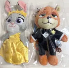 【韓国限定】ズートピア2 ニック ジュディ キーホルダー ぬいぐるみ