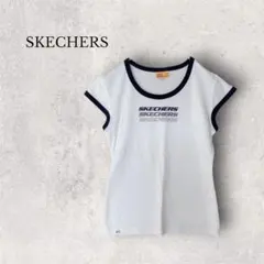 SKECHERS スケッチャーズ リンガーTシャツ カットソー M 白 紺のサムネイル