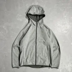 ユニクロ ブロックテックフリースパーカー フーディ 裏フリース グレー メンズM