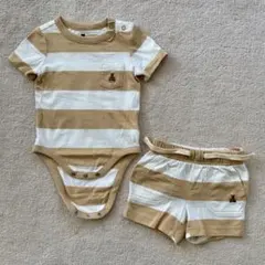 baby GAP ストライプロンパースとショートパンツセットアップ 3-6ヶ月
