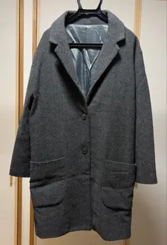 【最終値下げ】グレー ヘリンボーン柄 チェスターコート