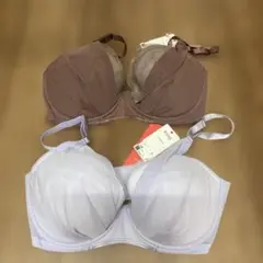 wingマッチミーブラジャーＥ８０ 2点セット ブラウン・ラベンダー
