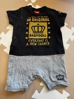 BABYDOLL ベビー ロンパース カバーオール ブラック グレーのサムネイル