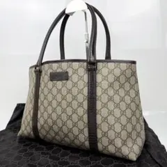 【A4対応】GUCCI GGスプリーム トートバッグ ロゴプレート PVCレザー