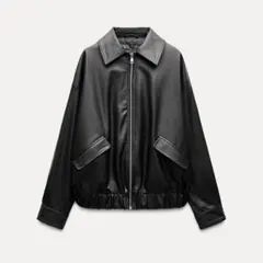 【新品未使用】　ZARA フェイクレザーオーバーサイズジャケット