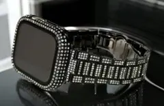 z0★Apple Watchステンレスバンド　保護カバー　ベルト　キラキラケース