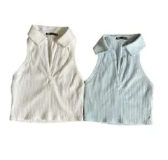 ZARA リブ編みTシャツ 2点セット